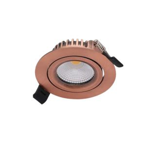 Koppar downlight aluminium, Wimke, 5W, dim to warm LED, IP44