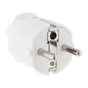 Plugg Skyddsledare PVC 10/16 Ampere, Vit