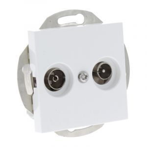 Q-Link S-Line Socket Flush Mount Radio/TV, Polar White