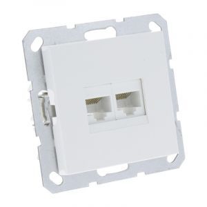 Q-Link S-Line uttag infälld telefon/data 2X8-polig, polarvit