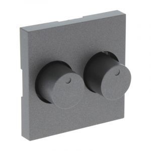 Q-Link S-Line Centralplatta med Duodimmerknopp, Svart/antracit