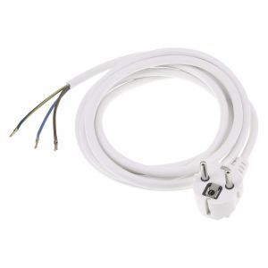 Q-Link jordanslutningskabel, 2500w 3 x 1,0 mm. 2,5 m vit