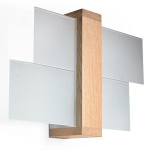 Glas vägglampa brun, Fouzia