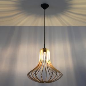Trä fönsterlampa brun, Grada