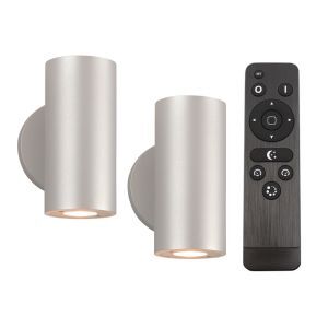 2 up down utelampor Salar, 12V, med anslutningsset och fjärrkontroll