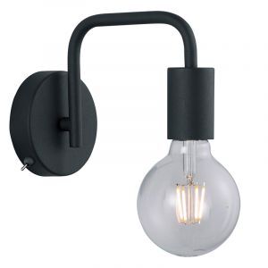 Svart vägglampa modern, Ritual, med brytare