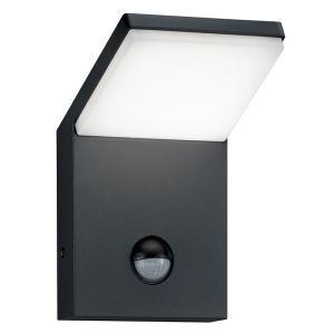 Antracit utomhus vägglampa med rörelsesensor modern, Solana, 9W, 3000K LED, IP54