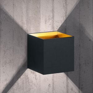 Svart up down vägglampa modern, Eva, 4,3W, 3000K LED