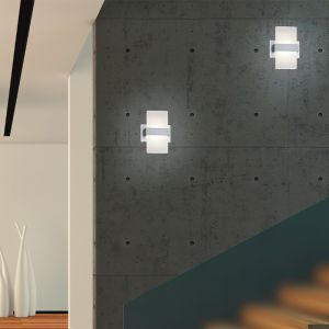 Grå up down vägglampa modern, Leontien, 4,3W, 3000K LED, med brytare