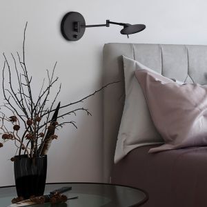 Svart vägglampa modern, Sinbad, 8W, 3000K LED