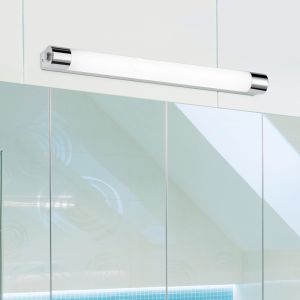 Krom taklampa badrum metall, Ottavia, 9W, 3000K LED, IP44, med brytare