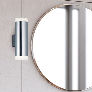 Krom vägglampa modern, Spjald, 4W, 3000K LED, IP44