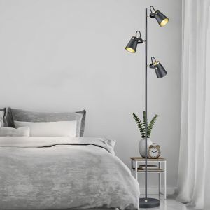 Svart golvlampa modern, Skals, med brytare