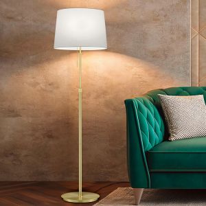 Mässing golvlampa klassisk, Niva, med dra i strömbrytaren
