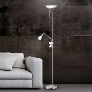 Nickel golvlampa klassisk, Selin, 4,5W, 3000K LED, med brytare