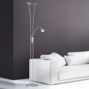 Nickel golvlampa klassisk, Stijn, 20W, 3000K LED, med brytare
