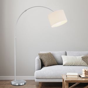 Nickel golvlampa metall, Ledbury, med brytare