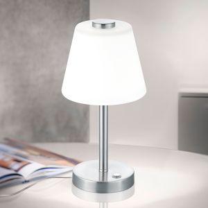 Nickel bordslampa modern, Liv, 4W, 3000K LED, med brytare