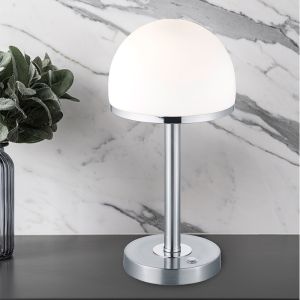 Nickel bordslampa modern, Willem, 4W, 3000K LED, med brytare