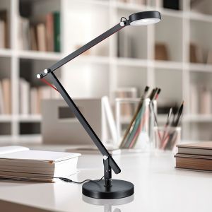 Svart bordslampa modern, Pardoes, 5W, 3000K LED, med brytare