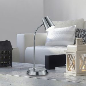 Nickel bordslampa glas, Laysha, 4,7W, 3000K LED, med brytare