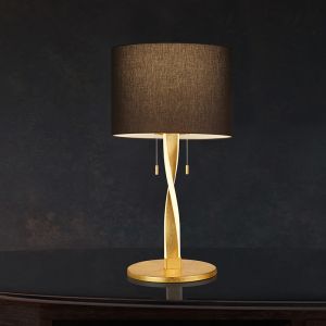 Guld bordslampa modern, Ramten, 3W, 3000K LED, med dra i strömbrytaren