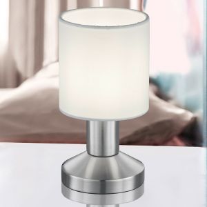 Nickel bordslampa metall, Nordby, med brytare