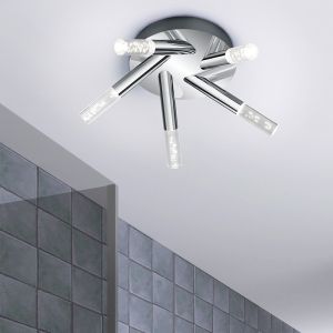 Krom taklampa badrum design, Delfina, 3,1W, 3000K LED, IP44