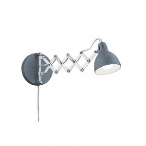 Grå vägglampa industri, Yemaya, med brytare