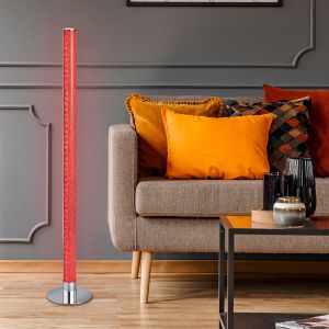 Krom golvlampa modern, Vacio, 10W, 3000K LED, met fjärrkontroll