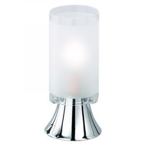Krom bordslampa glas, Leanne, med brytare