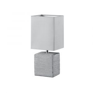 Keramik bordslampa grå, Karola, med brytare
