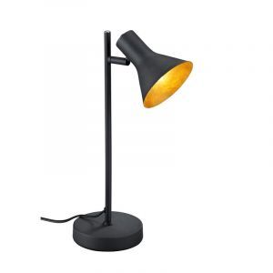Svart bordslampa industri, Verena, med brytare