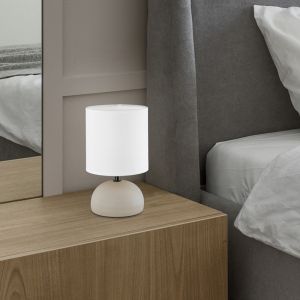 Keramik bordslampa vit, Yeraz, med brytare
