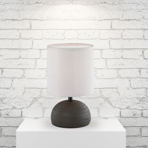 Keramik bordslampa brun, Yeraz, med brytare