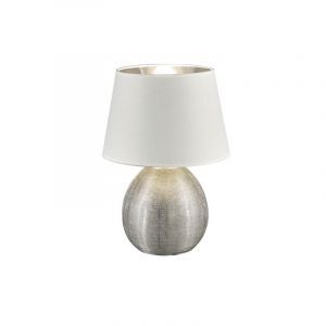 Keramik bordslampa silver, Yet, med brytare