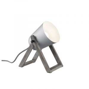 Trä bordslampa grå, Sacha, med brytare