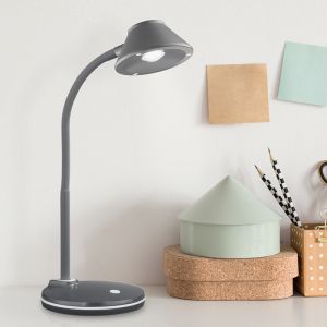 Silver bordslampa modern, Nano, 3,2W, 3000K LED, med brytare