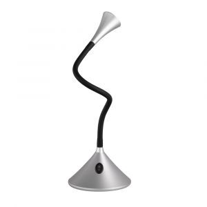Silver skrivbordslampa modern, Yelaisa, 3W, 3000K LED, med brytare