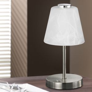 Nickel bordslampa modern, Nakskov, 2,5W, 3000K LED, med brytare