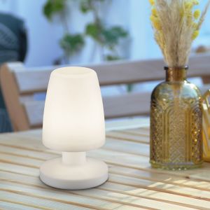 Vit bordslampa utomhus modern, Maruf, 1,5W, 3000K LED, IP44, med brytare