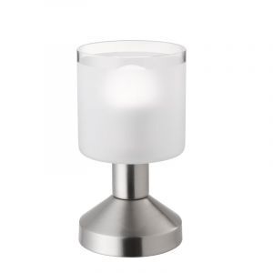 Nickel bordslampa modern, Vilou, med brytare