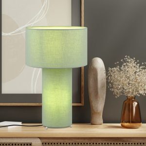 Grön bordslampa tyg, Denilson, med brytare