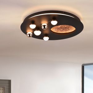 Svart plafond modern, Gilberto, 42W, varm till kall vit justerbar LED, 3 stegs dimmer