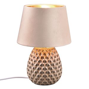 Keramik bordslampa beige, Anderson, med brytare