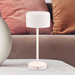 Vit bordslampa modern, Dustin, 1,5W, 3000K LED, med beröringsdimmer