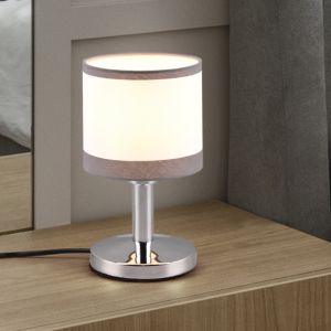 Vit bordslampa modern, Denley, med brytare