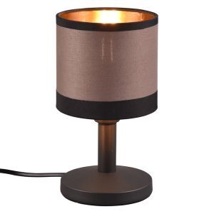 Taupe bordslampa modern, Denley, med brytare