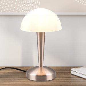 Nickel bordslampa modern, Delila, med beröringsdimmer