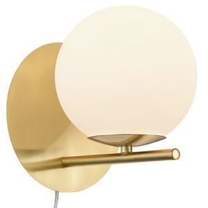 Mässing vägglampa modern, Silkis, med brytare